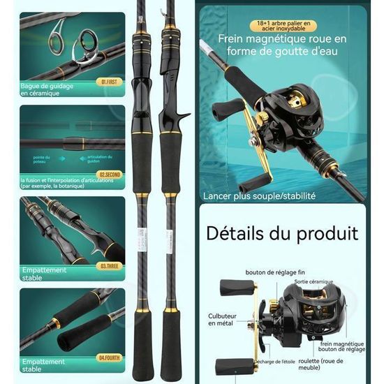 ZFF Canne à Pêche Télescopique En Carbone 8-14m Cannes à