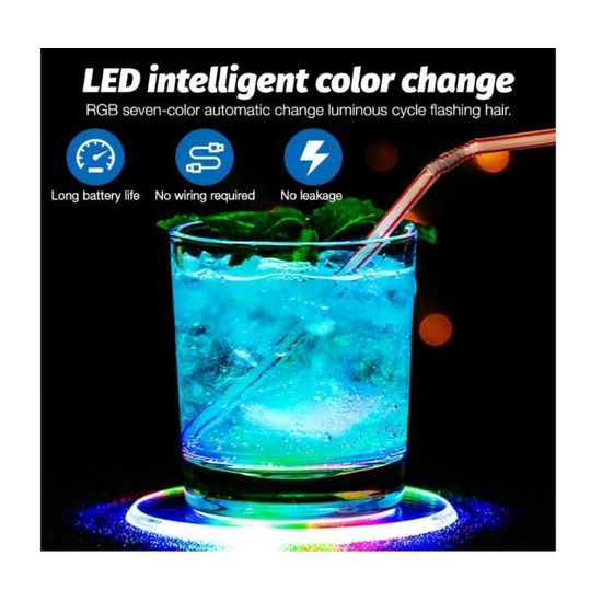 Dessous de verre lumineux à LED - YWEI - Baton lumineux, 3 modes - Green -  Cdiscount Maison
