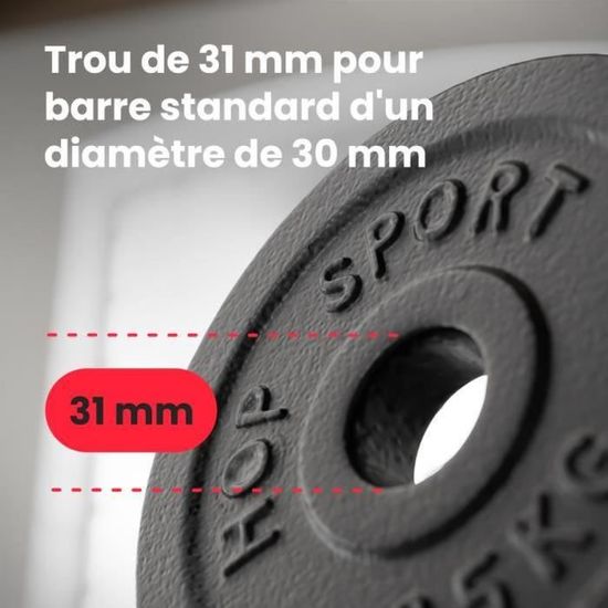 Jeu de plaques de poids en fonte Marbo Sport Olympia 30kg