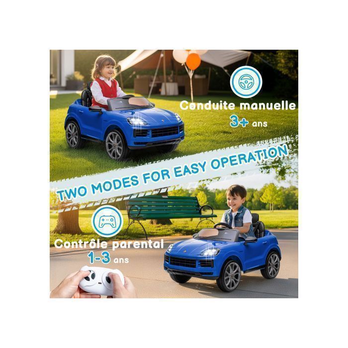 Voiture électrique Enfants Porsche Cayenne 12V sous Licence, Rose Voiture électrique Enfants Porsche Cayenne 12V sous Licence, Rose