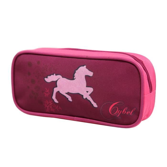 Trousse scolaire rectangulaire Cybel Cheval Licorne Violette Bagtrotter Violet Cdiscount Bagagerie Maroquinerie