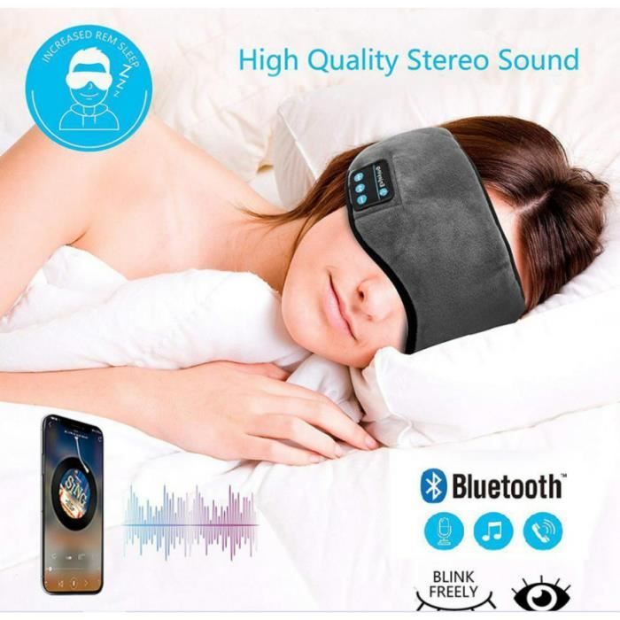 Masque de sommeil Bluetooth, casque sans fil Bluetooth 5.0 de masque de  sommeil 3D