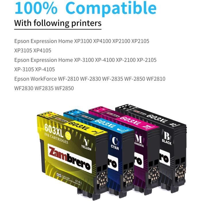 Cartouche Epson 603 XL pack de 8 pour Epson WorkForce WF-2810 2830