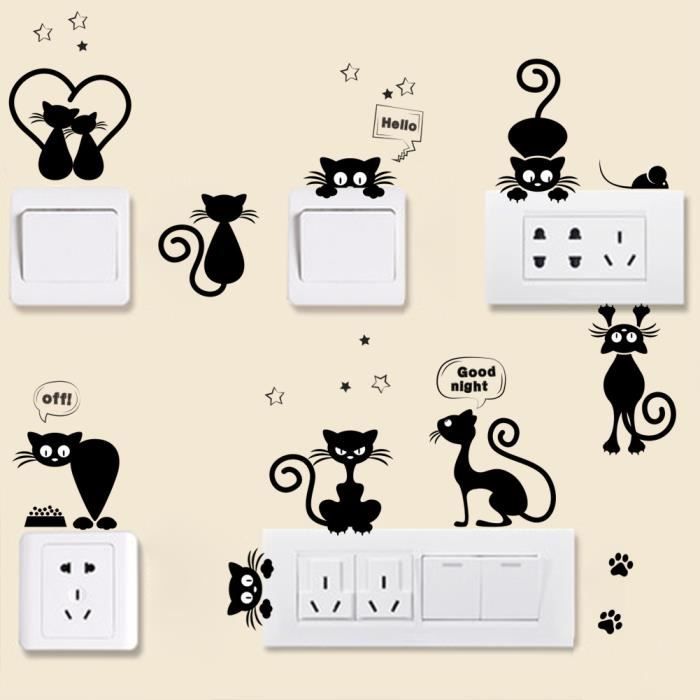 Stickers Interrupteur QUCUMER - 4 Pièces Blanc, Design Rose - Autocollants Décoratifs
