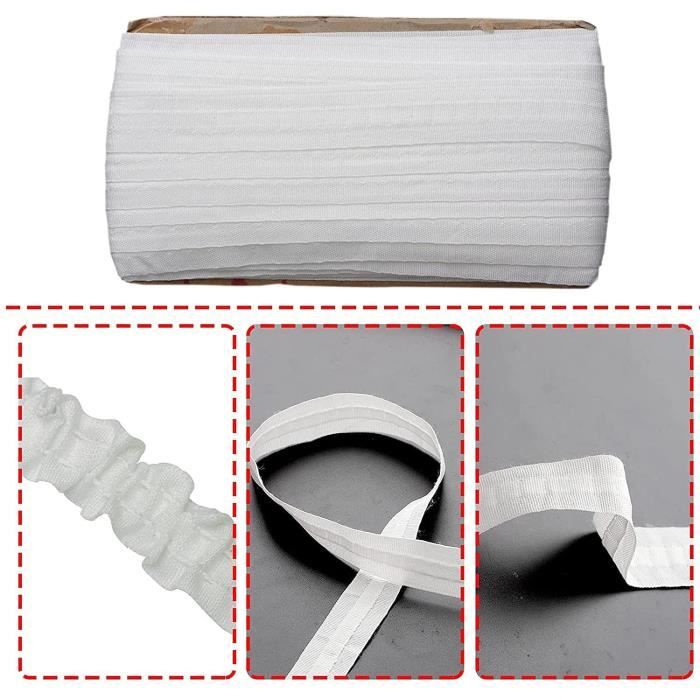 Lot De 50 Anneaux Rideau Métal + 50 Crochets Plastique Blanc - Diamètre 30 Mm - Pour Tringles Et Rideaux De Douche