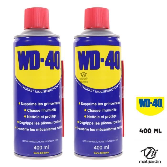 Dégrippant WD40 400ml Nettoyant lubrifiant protège humidité corrosion par 2  - Cdiscount Auto