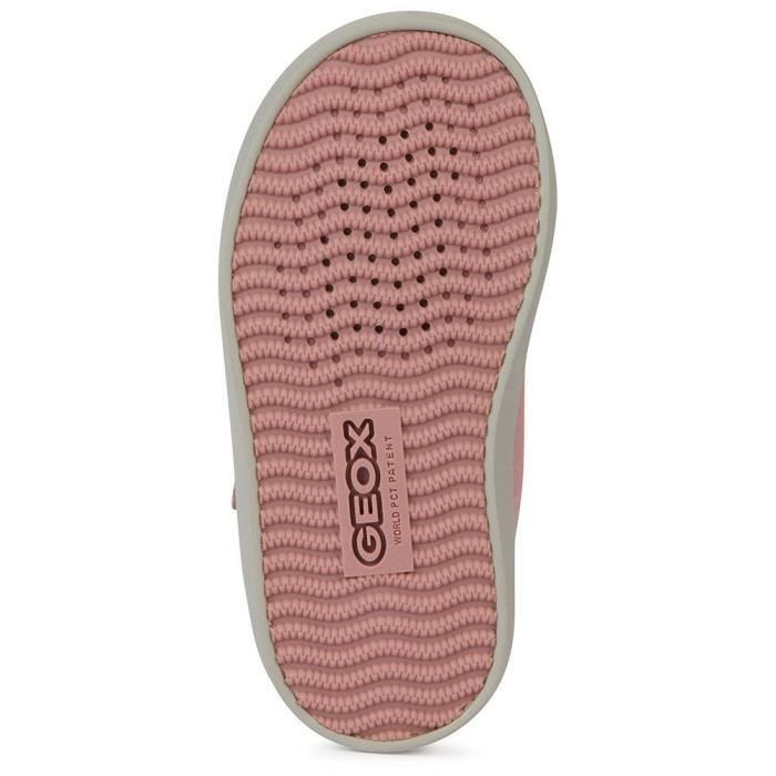 Basket GEOX B Gisli Girl B pour bebe fille rose fonce lacets effet cuir nacre Dark pink Cdiscount Chaussures