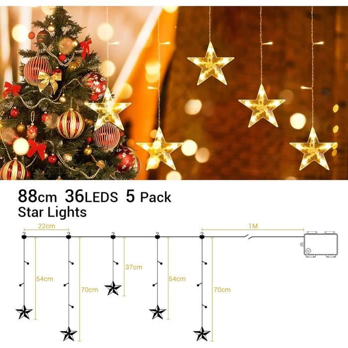 10 étoiles Remplacement Guirlande Lumineuse Noël - Occasion Transparent