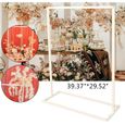 Mariage arche rectangulaire  en métal, cadre de décoration de mariage, toile de fond pour fête, mariage, anniversaire-2
