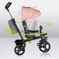 LIONELO Haari - Tricycle bébé évolutif - Jusqu'à 25 Kg - Siège réversible - Grand Panier Sac - Porte-gobelet - Roue Libre - Rose-2