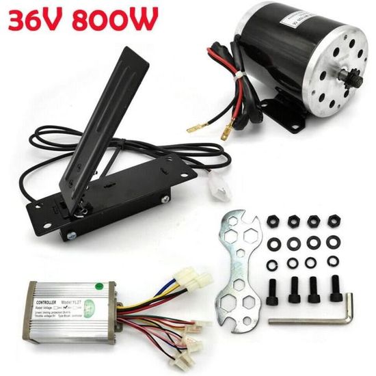 Kit Conversion Moteur Électrique 800W 36V - Moteur 2750 Tr/min, Contrôleur, Poignées - Pour Kart, Vélo, Scooter DIY