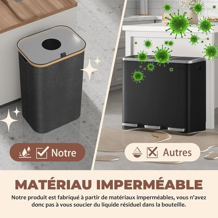 LUMITERRA 100L Collecteur Bouteilles Pliable Avec Couvercle - Poubelle Tri Sélectif Recyclage Plastique Verre