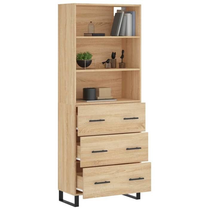 Buffet Haut Chêne Sonoma 69,5x34x180 Cm Bois D'ingénierie Vidaxl à Prix Buffet Haut Chêne Sonoma 69,5x34x180 Cm Bois D'ingénierie Vidaxl à Prix
