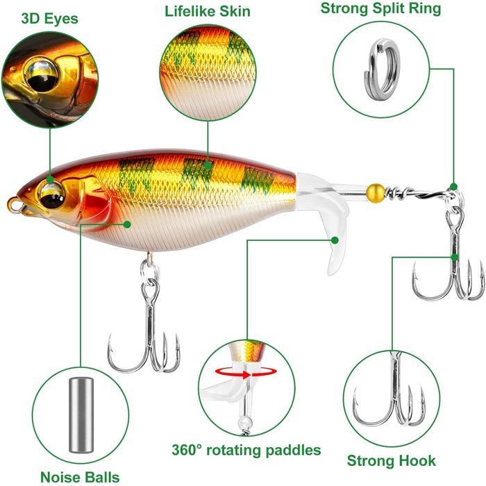 5 Leurres Brochet 13,7cm – Nage Réaliste, 27g, Couleurs Variées, Eau Douce & Salée