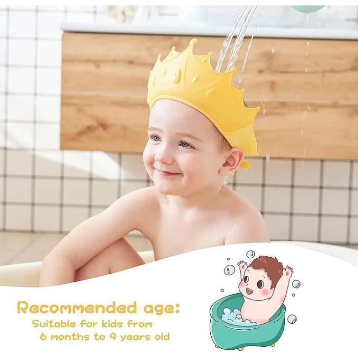Bonnet douche bébé réglable couronne enfants enfants bain
