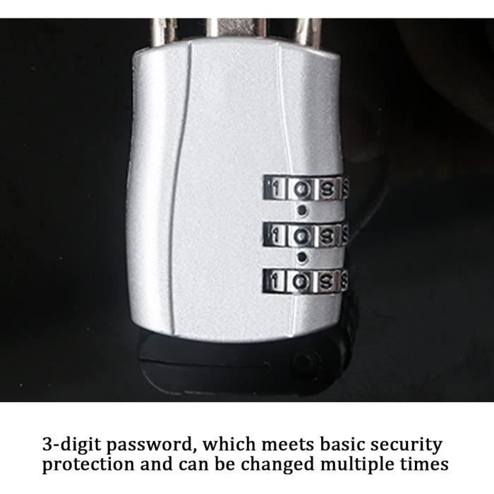 Cadenas à Code 6 Chiffres Électronique IP55 - Sécurité Gym École Garage Avec Goulot Inox Pour Fête Des Pères