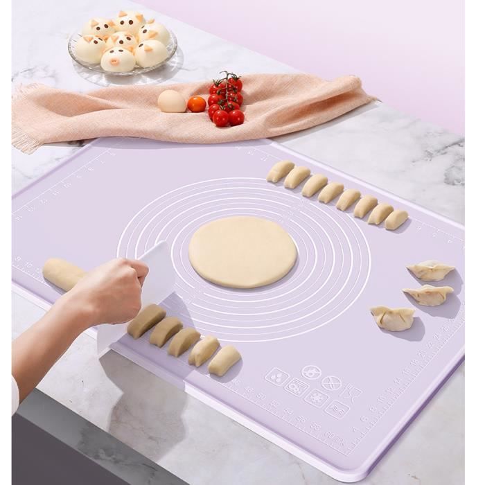 Tapis à pâtisserie en silicone antidérapant Extra Large avec mesures 71 ×  51 cm pour tapis de cuisson, comptoir, pâte à rouler, Placement/fondant/ Tapis de la croûte à tarte (Rouge) : : Cuisine