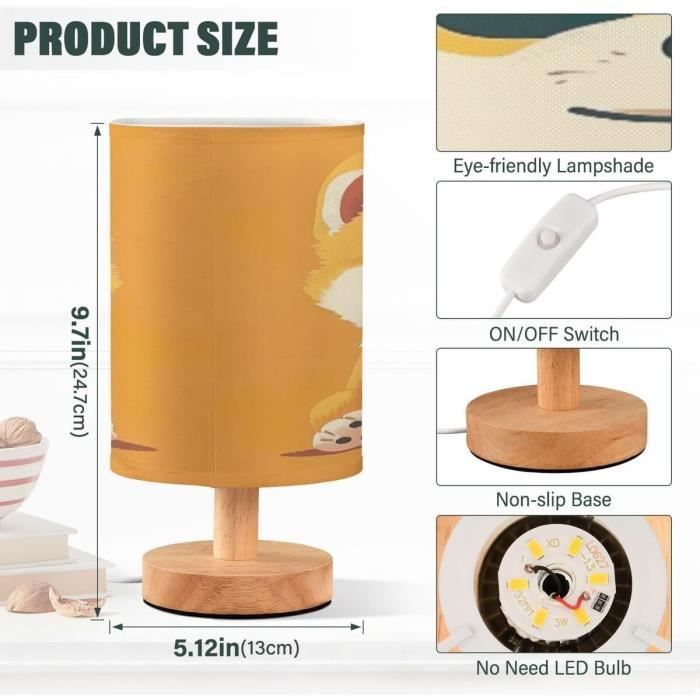 Lampe De Table Teckel – Figurine Chien 60cm, Style Anglais, Abat-jour Inclus
