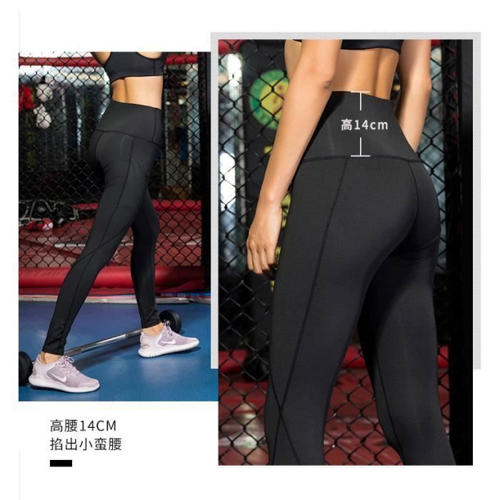 Leggings De Sport Femme Taille Haute - Noir - Taille 8 - Extensible