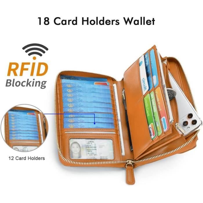 Portefeuille Femme SRXWO Cuir PU - Compact, Zippé, 5 Cartes + Porte-Monnaie | Cadeau Ideal