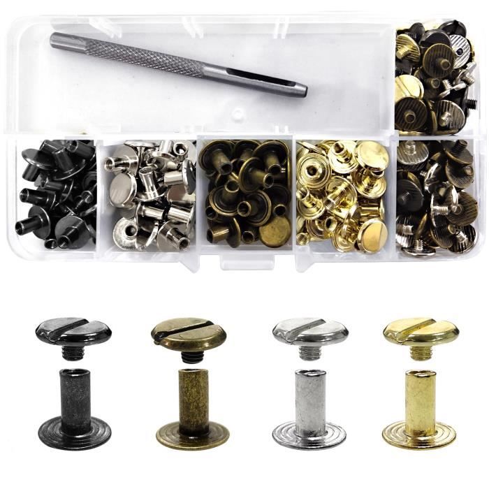 RIVET,Mix Color M4x10-With Tool And Case--Kits'artisanat en cuir ...