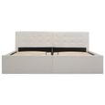 Lit Coffre 160x200 cm - JOLI - Queen Size - Blanc - Bois - Panneaux de particules - Contemporain - Design-3