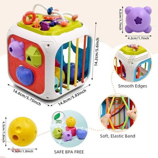 Jouet Montessori pour Bébés (13 pcs),Jeux Montessori Cubes de  Motricité,Trieur de Forme Jouet Bebe,Jeux Montessori,Jeu de Motricité -  Cdiscount Jeux - Jouets