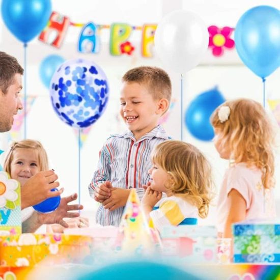 100 Ballons Bleu Et Blanc 30 Cm – Déco Anniversaire, Mariage, Baptême – Gonflables à Hélium – JOJOR