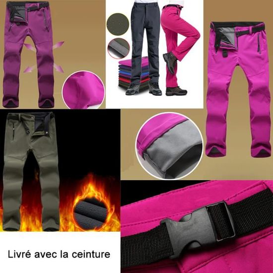 HAINES Pantalon Softshell Femme Impermeable Pantalon Randonn/ée Hiver Coupe-Vent Polaire Doublure Chaud Pantalon de Ski