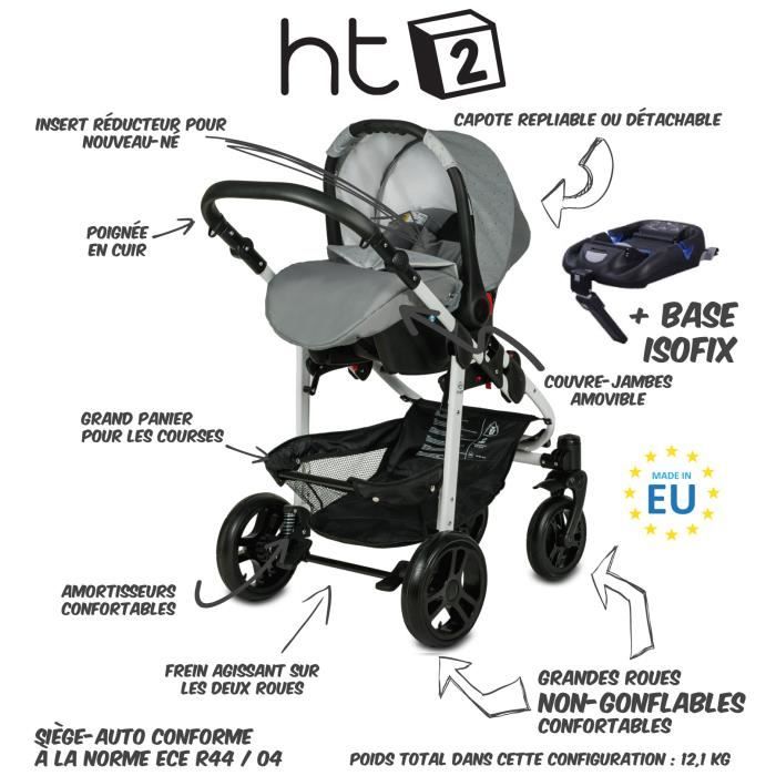 Poussette trio avec base isofix 2025