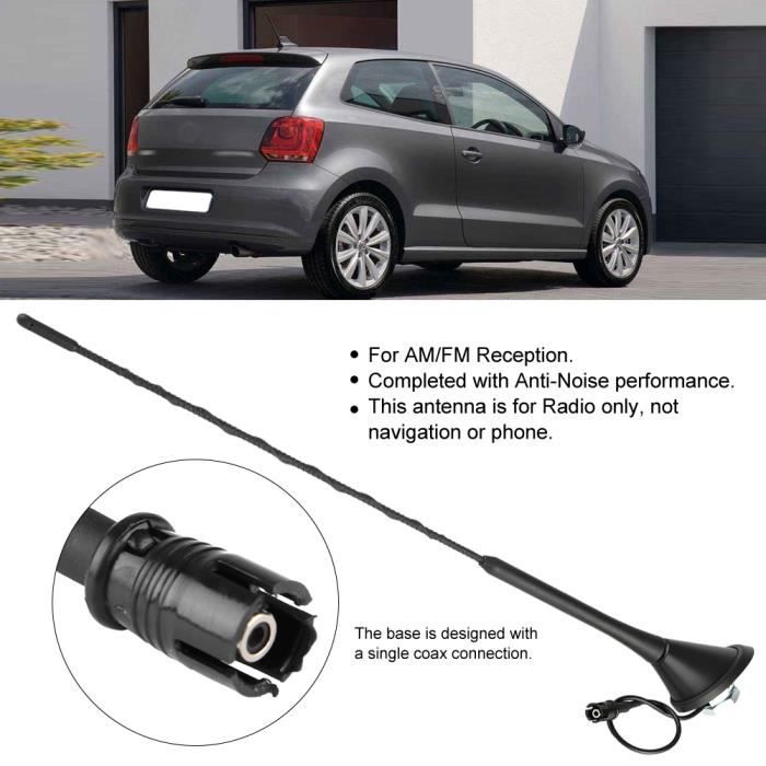 Antenne De Toit Noir 41cm AM/FM Pour VW, Audi, Skoda, Seat - Marque FLEXZON, Neuf