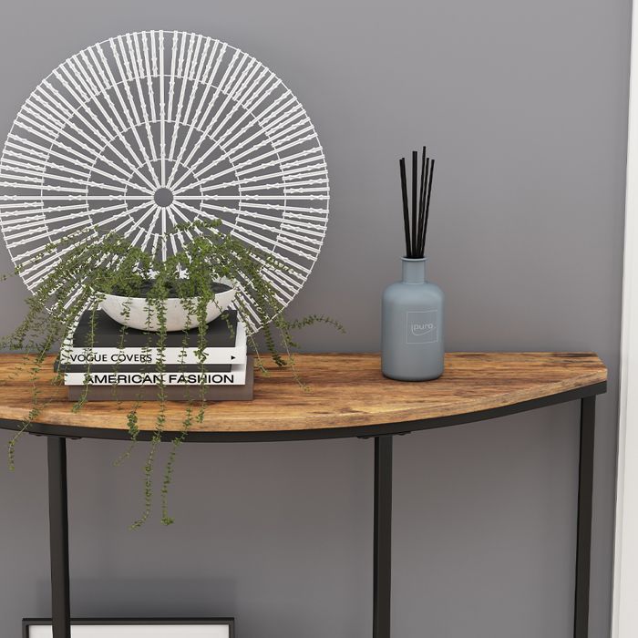 Vicco Étagère murale Fyrk, 55 x 55 cm Rond, Chêne rustique / Zwart