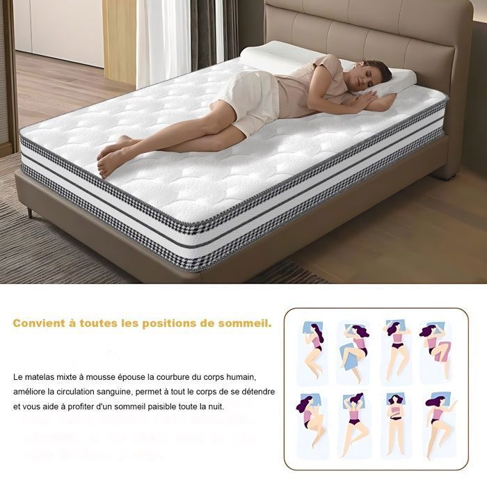 Matelas 90x200 à Mémoire De Forme - Epaisseur 25 Cm - 5 Cm Mémoire SuperFresh - Hermes | Leroy