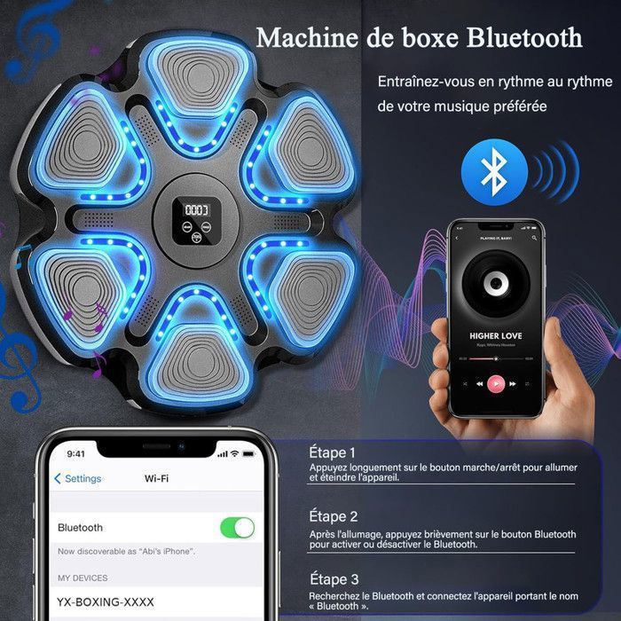 Generic Machine D'entraînement De Boxe Musicale Intelligente, équipement De Poinçonnage, Jouet De Boxe Intelligent Bluetooth Pour Enfants Et Adultes, Exercice à Domicile. à Prix Pas Cher | Maroc