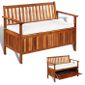 Banc De Rangement Pouf Coffre De Rangement De Jardin Bois D Acacia