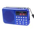 Haut-parleur stéréo universelle TF Radio Portable Card Haut-parleur Radio FM Haut-parleur numérique avec écran LED bleu  -0