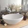 💚MEXP- Lavabo ovale de luxe Lave main Vasque Blanc mat 40x33 cm Céramique☆5469-0