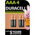 DURACELL Recharges Ultra Piles Rechargeables type LR03 / AAA 900 mAh Lot de 4-0