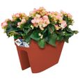 Pot de fleurs pour balcon 50 x 26 x 29 cm Jardinière en plastique Bac à fleurs pour jardin extérieur-0