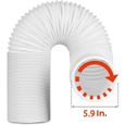 HAOPYOU Tuyau dvacuation dair en PVC flexible - Diamtre de 150 mm - Longueur de 15 m - Pour climatisation sche-linge-0