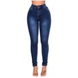 Mode Femmes Solide Taille Haute Stretch Slim Jeans Pantalon Crayon Décontracté m1645-0