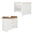 Ensemble de meubles pour bébés - ROBA - Ava - Lit à barreaux - Mixte - Blanc - Hauteur réglable - Bois - Laqué-0