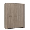 Armoire 3 Portes Cobea Chene Grise Achat Vente Armoire De Chambre Armoire 3 Portes Cobea Chene Cdiscount