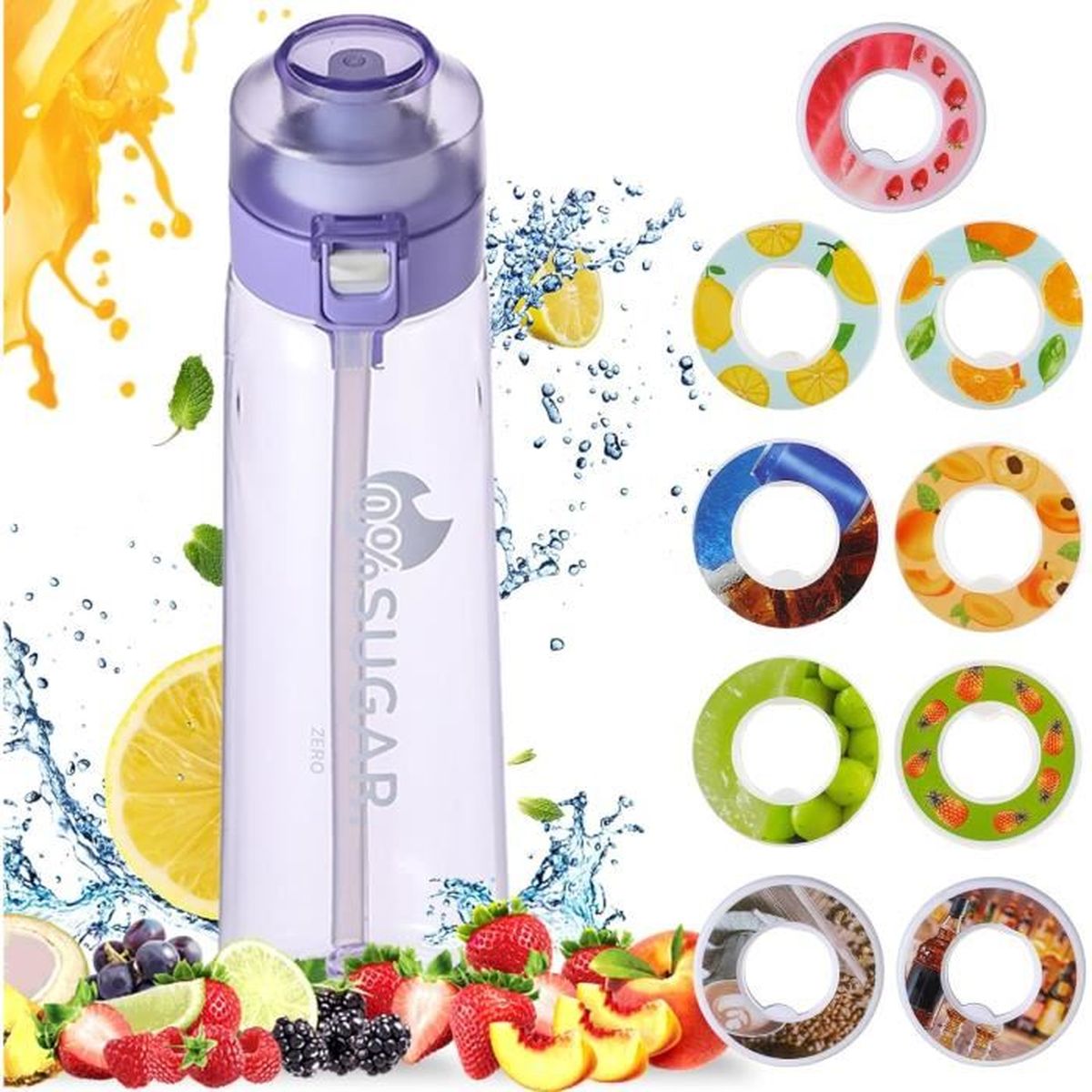 Lot De 4 Capsules Aromatiques Pour Bouteille D'eau – Parfums Citron, Cola, Red Bull, Sprite | Zéro Sucre, Réutilisables Pour Sport Et Quotidien