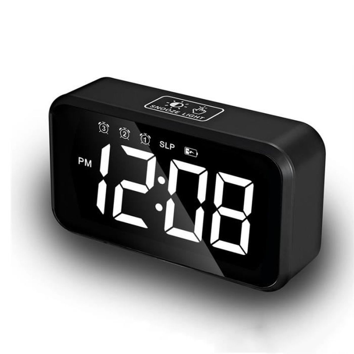 LED Réveil numérique Multifonction électronique Snooze Grand écran décoratif Horloge Accueil Mengonee 