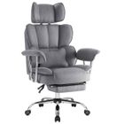 INTIMATE WM HEART IWMH Chaise de Bureau en Tissu à Dossier Grand, Fauteuil avec repose-pieds, accoudoirs allongés et appui-tête - Gris-Tissu