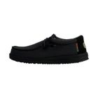 Mocassins Hey Dude Homme modèle Wally Sport - Blanc et Noir - Tige Textile