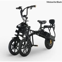 Tricycle Vélo électrique Afeda S6 Noir 500W moteurs 15.6AH Double batterie 14" pouces gros pneu Fat Bike Vélo électrique Pliage