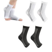 Lot de 4 paires de chaussettes de compression nano-neuropathie pour gonflement - Nanobandage pour homme et femme ( noir et blanc)