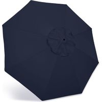 Toile de parasol de patio extérieur 3m 8-bones - Top de parapluie de patio - Noir